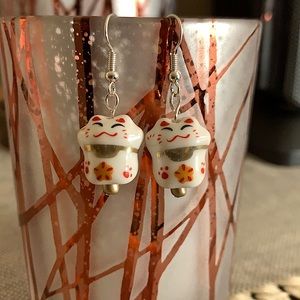 Handmade Lucky Cat Earrings